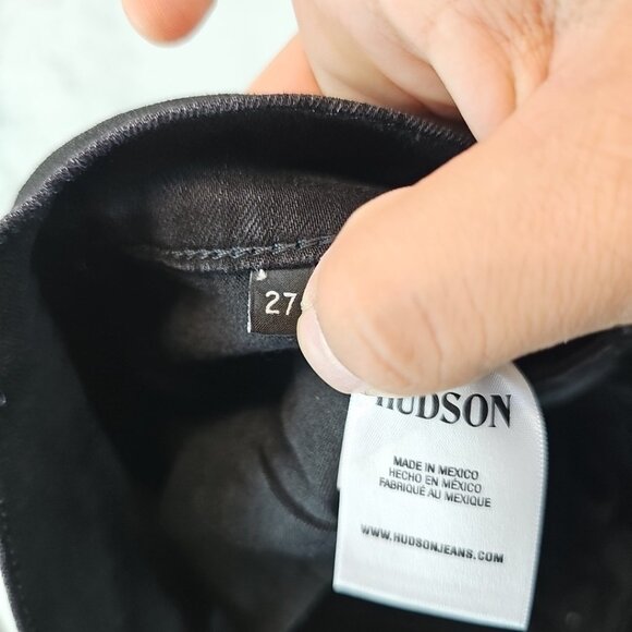 Hudson Jeans Womens Size 27 Waxed Black Noa High Rise Straight Crop Stretch - Picture 5 of 12